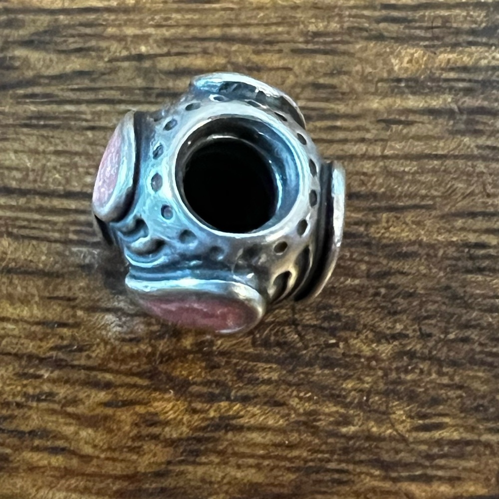 Pandora Bracelet Charm - Pink Enamel Heart - Picture 2 of 3